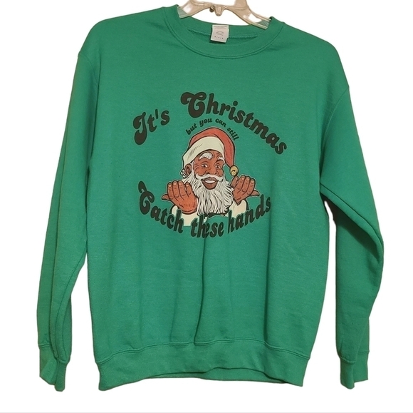Gildan | Women's Green Graphic Christmas Sweatshirt (Size Medium) - Picture 1 of 10